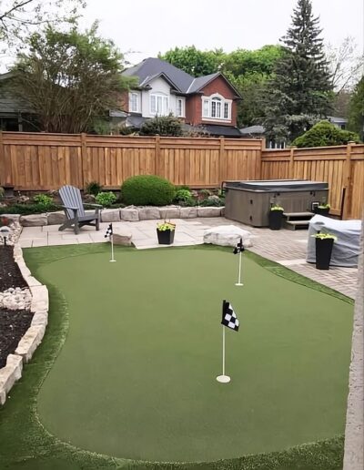 Ferrari Fences Custom Wood Fence Around Yard With Deck And Mini Golf