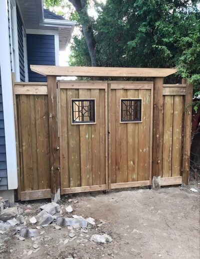 Ferrari Fences Wood Double Gate With Windows