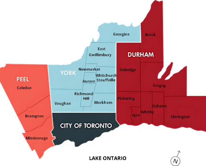 Toronto Map - service areas