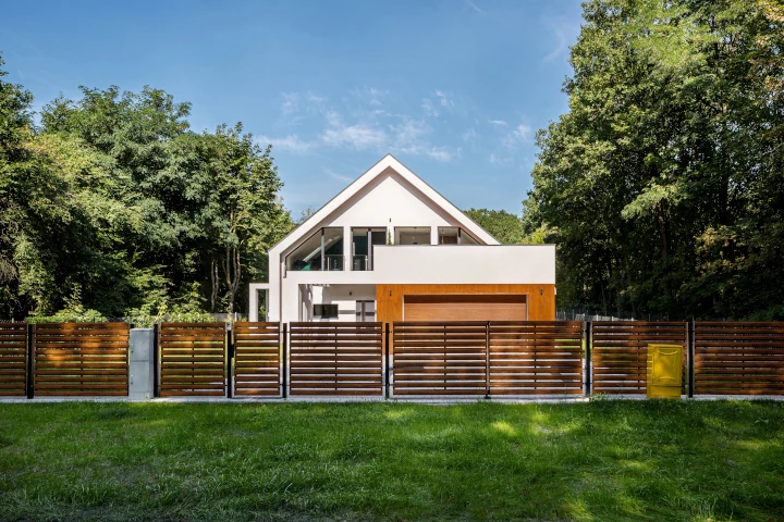 Modern house with clean secure fence
